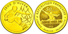 50 Euro, Gold, 2013, Snowboard, Mit Zertifikat In Ausgabeschatulle, Auflage Nur 500 Stück!, PP.  PP50... - Otros & Sin Clasificación