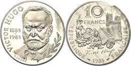 10 Francs, 1985, Piéfort, Hugo, Verschweißt, Mit Zertifikat In Schatulle (beschädigt), St. ... - Autres & Non Classés
