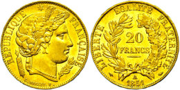 20 Francs, Gold, 1851, Paris, Fb. 566, Wz. Rf., Ss.  Ss20 Franc, Gold, 1851, Paris, Fb. 566, Watermark. Edge... - Otros & Sin Clasificación