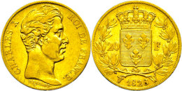 20 Francs, Gold, 1828, Karl X., Lille, Fb. 550, Kl. Rf., Ss.  Ss20 Franc, Gold, 1828, Karl X., Lille, Fb. 550,... - Otros & Sin Clasificación