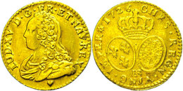 1/2 Louis D'or, 1726, Louis XV., Straßburg, Fb. 462, Ss.  Ss1 / 2 Louis D'or, 1726, Louis XV.,... - Sonstige & Ohne Zuordnung