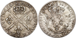 33 Sols Aux Insignes, 1705, Louis XIV, Mzz BB Straßburg, 9,12 G, Gadoury 198, Justiert, Ss.  Ss33 Sols... - Other & Unclassified