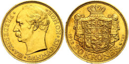 20 Kronen, Gold, 1912, Frederik VIII., Fb. 297, Ss-vz.  Ss-vz20 Coronas, Gold, 1912, Frederik VIII., Fb. 297,... - Dänemark