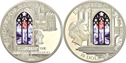 10 Dollars, 2014, Washington National Cathedral-Weltraumfenster, Mit Mondgestein, Auflage Nur 1000 Stück, Mit... - Cookinseln