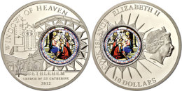 10 Dollars, 2012, Katharinenkirche Bethlehem, Dreikönigsfenster, Mit Zertifikat In Ausgabeschatulle, Auflage... - Cookinseln