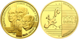 100 Euro, Gold, 2002, 50 Jahre Europäische Gemeinschaft Für Kohle Und Stahl, 999er Gold, 15,55 G, Fb.... - Otros & Sin Clasificación