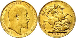 Sovereign, 1905, Edward VII., Mzz P Perth, Fb. 34, Kleine Randfehler, Ss.  SsSovereign, 1905, Edward VII., Mzz... - Otros & Sin Clasificación