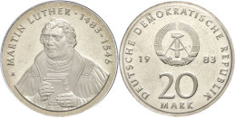 20 Mark, 1983, Zum 500. Geburtstag Von Martin Luther, In Hartkapsel, Verplombt, PP, Katalog: J. 1591 PP20 Mark,... - Other & Unclassified