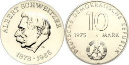 10 Mark, 1975 A, Probe, Zum 100. Geburtstag Von Albert Schweizer, Glatter Rand, Mit Geänderter Rückseite,... - Otros & Sin Clasificación