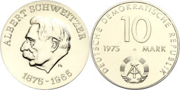 10 Mark, 1975 A, Probe, Zum 100. Geburtstag Von Albert Schweizer, Glatter Rand, Mit Geänderter Rückseite,... - Other & Unclassified