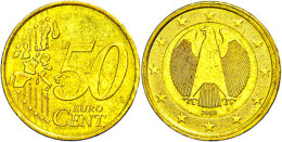 50 Cent, 2002, Stempelkopplung Mit Der Adlerseite Des 1 Euro Stücks (J. 488), Vz., Katalog: J. 487 Vz50... - Altri & Non Classificati