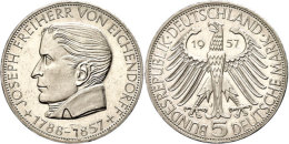 5 Mark, 1957, Eichendorff, Kl. Rf., Vz., Katalog: J. 391 Vz5 Mark, 1957, Eichendorff, Small Edge Nick,... - Altri & Non Classificati