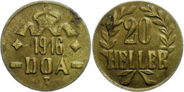 20 Heller, 1916, Messing, Ss-vz., Katalog: J. 725b Vz20 Lighter, 1916, Brass, Very Fine To Extremly Fine.,... - Autres & Non Classés