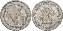 Ghetto Litzmannstadt, 10 Mark, 1943, Aluminium, Zaponiert, Vz. Mit Gutachten Franquinet Attest/Certificate:... - Other & Unclassified