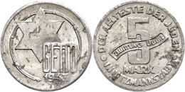 Ghetto Litzmannstadt, 5 Mark, 1943, Aluminium, Ss-vz. Mit Gutachten Franquinet.  Attest/Certificate:... - Autres & Non Classés