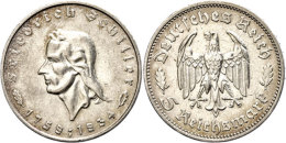 5 Reichsmark, 1934, Friedrich Von Schiller, F. Vz., Katalog: J. 359 5 Reichmark, 1934, Frederic Von Schiller,... - Altri & Non Classificati
