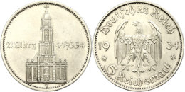 5 Reichsmark, 1934 E, Zum Jahrestag Der Eröffnung Des Reichstags, F. St, Katalog: J. 356 5 Reichmark, 1934... - Altri & Non Classificati