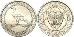 3 Reichsmark, 1930 D, Zur Rheinland-Räumung, F. St, Katalog: J. 345 3 Reichmark, 1930 D, To The... - Otros & Sin Clasificación