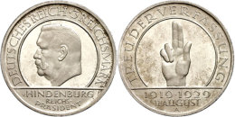 3 Reichsmark, 1929, A, Hindenburg, Vz Aus PP., Katalog: J. 340 3 Reichmark, 1929, A, Hindenburg, Extremly Fine... - Autres & Non Classés