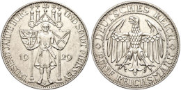 5 Reichsmark, 1929 E, 1000 Jahre Burg Und Stadt Meißen, Kratzer, Winz. Rf, Vz, Katalog: J. 339 Vz5... - Autres & Non Classés