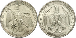 3 Reichsmark, 1929, Waldeck Vereinigung Mit Preussen, Vz., Katalog: J. 337 Vz3 Reichmark, 1929, Whale Cover... - Other & Unclassified