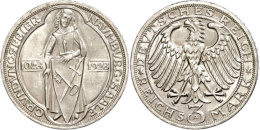 3 Reichsmark, 1928, Naumburg, Wz. Rf., F. St., Katalog: J. 333 3 Reichmark, 1928, Naumburg, Watermark. Edge... - Sonstige & Ohne Zuordnung