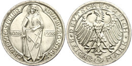 3 Reichsmark, 1928, 900 Jahre Stadtrecht Naumburg/Saale, Vz., Katalog: J. 333 Vz3 Reichmark, 1928, 900 Years... - Sonstige & Ohne Zuordnung