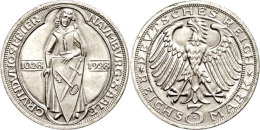 3 Reichsmark, 1928 A, 900 Jahre Naumburg An Der Saale, Rf, Vz-st, Katalog: J. 333 Vz-st3 Reichmark, 1928 A, 900... - Sonstige & Ohne Zuordnung