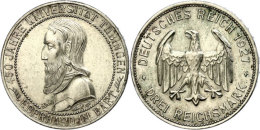 3 Reichsmark, 1927, Universität Tübingen, Kleine Randfehler, Vz., Katalog: J. 328 Vz3 Reichmark,... - Sonstige & Ohne Zuordnung