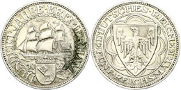 5 Reichsmark, 1926, 1000 Jahre Bremerhaven, Ss-vz., Katalog: J. 326 Ss-vz5 Reichmark, 1926, 1000 Years... - Other & Unclassified
