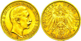 20 Mark, 1910, Wilhelm II., Wz. Rf., Ss-vz., Katalog: J. 252 Ss-vz20 Mark, 1910, Wilhelm II., Watermark. Edge... - Other & Unclassified