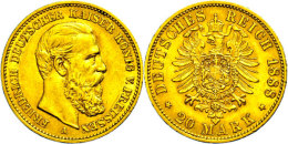 20 Mark, 1888, Friedrich III., Kl. Rf., Ss-vz., Katalog: J. 248 Ss-vz20 Mark, 1888, Frederic III., Small Edge... - Autres & Non Classés