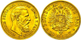 10 Mark, 1888, Friedrich III., Vz., Katalog: J. 247 Vz10 Mark, 1888, Frederic III., Extremley Fine, Catalogue:... - Other & Unclassified