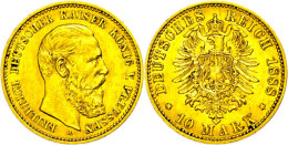 10 Mark, 1888, Friedrich III., Kl. Rf., F. Vz., Katalog: J. 247 10 Mark, 1888, Frederic III., Small Edge Nick,... - Other & Unclassified