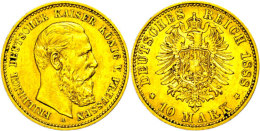 10 Mark, 1888, Friedrich III., Kl. Rf., F. Vz., Katalog: J. 247 10 Mark, 1888, Frederic III., Small Edge Nick,... - Otros & Sin Clasificación