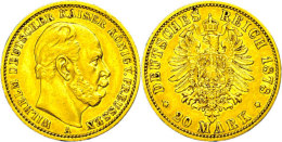 20 Mark, 1878, Wilhelm I., Kl. Rf., Ss., Katalog: J. 246 Ss20 Mark, 1878, Wilhelm I., Small Edge Nick, Very... - Otros & Sin Clasificación