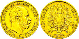 20 Mark, 1871, Wilhelm I., Ss+., Katalog: J. 243 Ss20 Mark, 1871, Wilhelm I., Very Fine., Catalogue: J. 243 Ss - Other & Unclassified