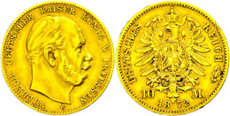 10 Mark, 1872, Wilhelm I., Ss., Katalog: J. 242 Ss10 Mark, 1872, Wilhelm I., Very Fine., Catalogue: J. 242 Ss - Otros & Sin Clasificación