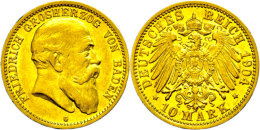 10 Mark, 1904, Friedrich I., Ss., Katalog: J. 190 Ss10 Mark, 1904, Frederic I., Very Fine., Catalogue: J. 190... - Otros & Sin Clasificación