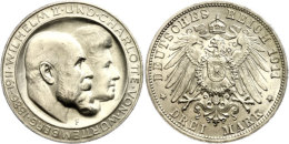 3 Mark, 1911, Wilhelm II. Zur Silbernen Hochzeit, F.st, Katalog: J. 177a 3 Mark, 1911, Wilhelm II. To The... - Other & Unclassified