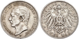 2 Mark, 1898, Günther Viktor, Ss., Katalog: J. 167 Ss2 Mark, 1898, Günther Victor, Very Fine.,... - Other & Unclassified