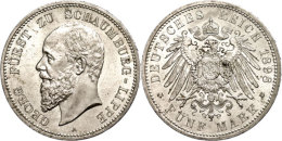 5 Mark, 1898, Georg, Vz-st., Katalog: J. 165 Vz-st5 Mark, 1898, Georg, Extremly Fine To Uncirculated.,... - Autres & Non Classés