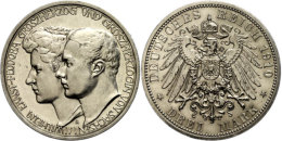 3 Mark, 1910 A, Wilhelm Ernst, Zur Hochzeit Mit Feodora Von Sachsen - Meiningen, Berieben, Min. Rf, Vz+  3... - Other & Unclassified