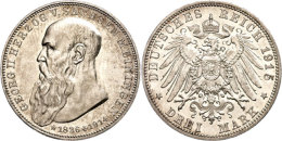 3 Mark, 1915, Georg II., Auf Seinen Tod, Wz. Rf., Vz-st., Katalog: J. 155 Vz-st3 Mark, 1915, Georg II., On His... - Autres & Non Classés