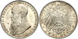 2 Mark, 1915, Georg II. Auf Seinen Tod, Vz., Katalog: J. 154 Vz2 Mark, 1915, Georg II. On His Death, Extremley... - Altri & Non Classificati