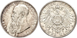 2 Mark, 1902, Georg II., Variante Bart Berührt Perlkreis Nicht, Ss-vz., Katalog: J. 151b Ss-vz2 Mark,... - Otros & Sin Clasificación