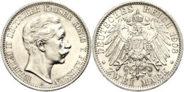 2 Mark, 1908, Wilhelm II. (1888-1918), Vz-st, Katalog: J. 102 Vz-st2 Mark, 1908, Wilhelm II. (1888-1918),... - Otros & Sin Clasificación