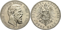 5 Mark, 1888, Friedrich III. (1888), Stark Berieben, Winz. Rf, Ss-vz, Katalog: J. 99 Ss-vz5 Mark, 1888,... - Otros & Sin Clasificación