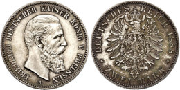 2 Mark, 1888, Friedrich III., Vz-st., Katalog: J. 98 Vz-st2 Mark, 1888, Frederic III., Extremly Fine To... - Autres & Non Classés