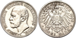 2 Mark, 1905, Adolf Friedrich V., Berieben, Henkelspur, Ss., Katalog: J. 91 Ss2 Mark, 1905, Adolf Frederic V.,... - Otros & Sin Clasificación